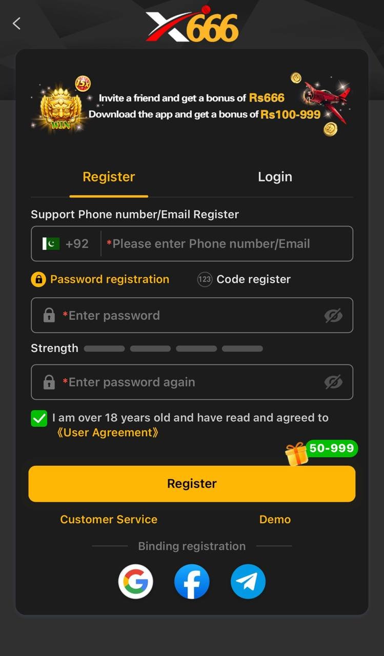 x666 app 18+ registration